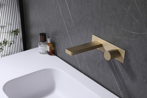 Смеситель для раковины Abber Rund AF8712G Золото матовое латунь встраиваемый