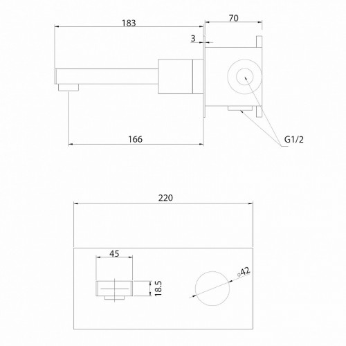 Смеситель для раковины Abber Rund AF8712G Золото матовое латунь встраиваемый