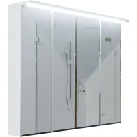 Зеркальный шкаф 1MarKa Соната 90 Ц0000007615 с подсветкой  Белый глянец МДФ / ЛДСП, стекло
