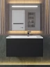 Тумба с раковиной Uperwood Lotus Premium 80 39340207461 подвесная цвет Черный матовый