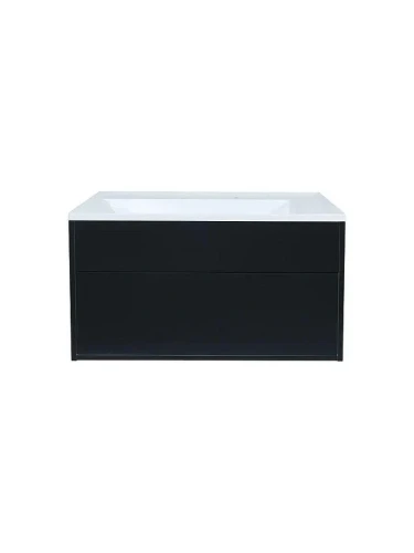 Тумба с раковиной Uperwood Lotus Premium 80 39340207461 подвесная цвет Черный матовый