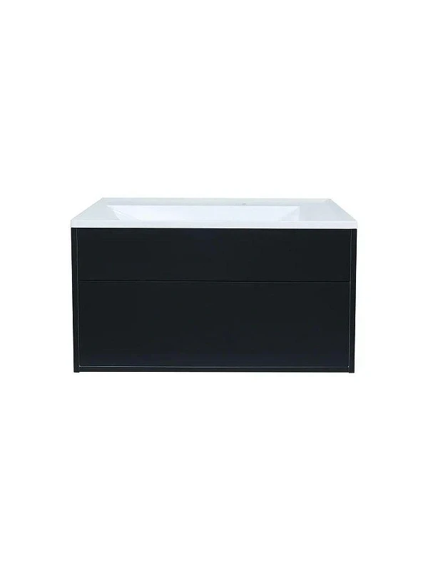 Тумба с раковиной Uperwood Lotus Premium 80 39340207461 подвесная цвет Черный матовый