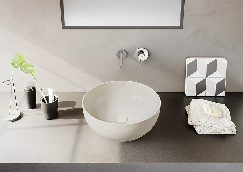 Раковина-чаша Vitra Outline Recycled 41 7992B066-0016 Матовый тауп фарфор накладная