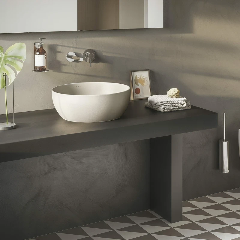 Раковина-чаша Vitra Outline Recycled 41 7992B066-0016 Матовый тауп фарфор накладная