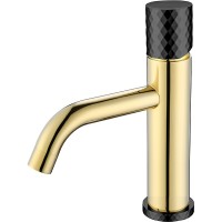 Смеситель для раковины Boheme Stick 121-GB Золото Черный латунь