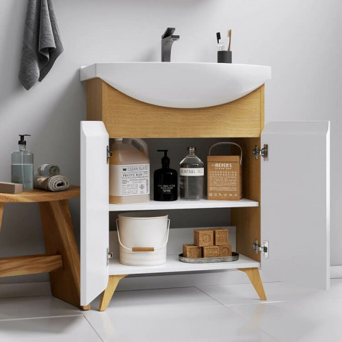 Тумба под раковину Aqwella Basic 65 BAS0106DZ Дуб золотой МДФ / ЛДСП