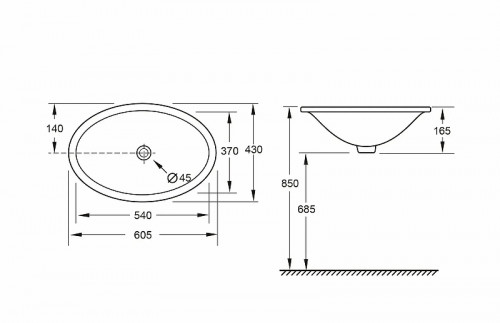 Раковина Splendy Emotion 61 EM10560D0YW цвет Белый