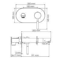 Смеситель для раковины WasserKRAFT Gollach 3330 Черный матовый латунь встраиваемый
