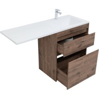 Тумба с раковиной Aquanet Токио 130 R 335590 Дуб веллингтон МДФ / ЛДСП