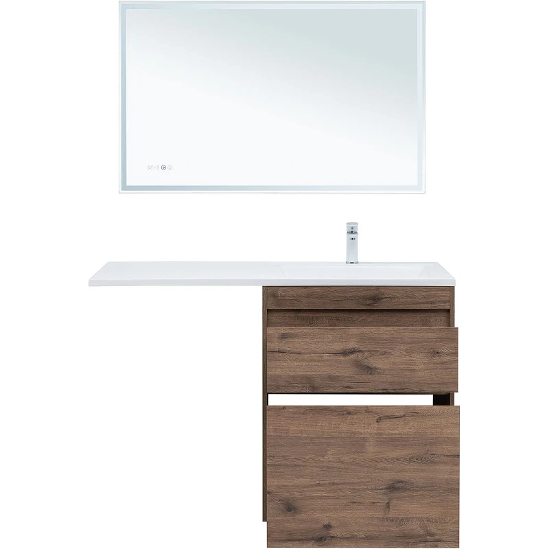 Тумба с раковиной Aquanet Токио 130 R 335590 Дуб веллингтон МДФ / ЛДСП