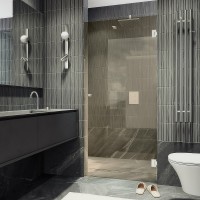 Душевая дверь Maybah Glass MGD-525-4 905x1950 на петлях Хром глянцевый стекло бронзовое