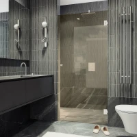 Душевая дверь Maybah Glass MGD-525-4 905x1950 на петлях Хром глянцевый стекло бронзовое