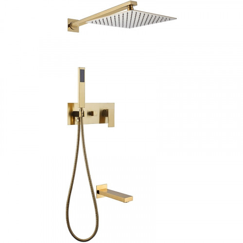 Душевая система Abber Daheim AF8217G Золото матовое латунь встраиваемый