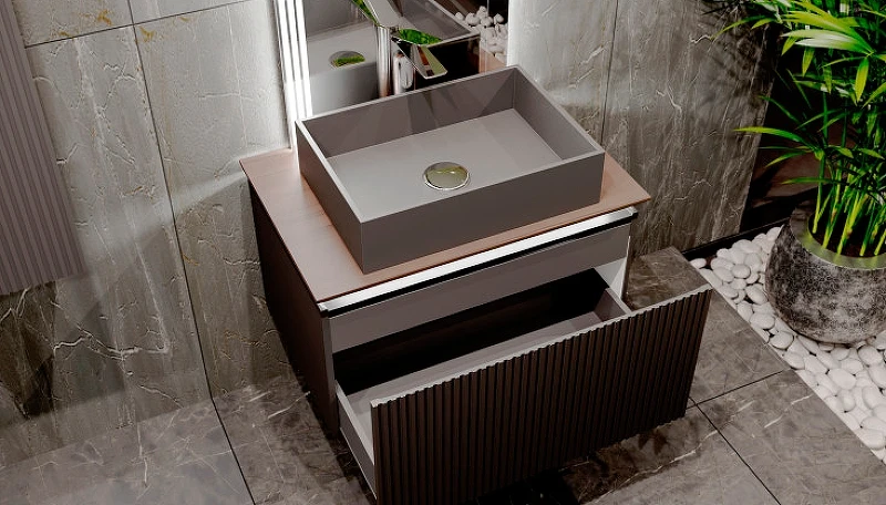 Тумба под раковину Jorno Strong 80 Str.01.80/P/A подвесная Антрацит МДФ / ЛДСП, массив дерева