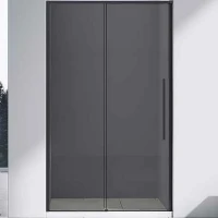 Душевая дверь Vincea Slim-N 110 VDS-4SN110CGB профиль Черный стекло тонированное