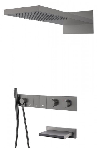 Душевая система Boheme Zodiac 133-2-GM с термостатом цвет Оружейная сталь