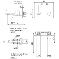 Смеситель для раковины Remer Edge EG515NO Черный матовый латунь встраиваемый