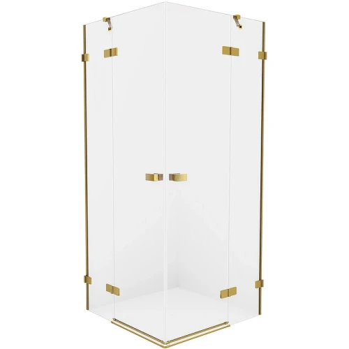 Душевой уголок New Trendy Avexa Gold 100х120 EXK-1787 профиль Брашированное золото стекло прозрачное