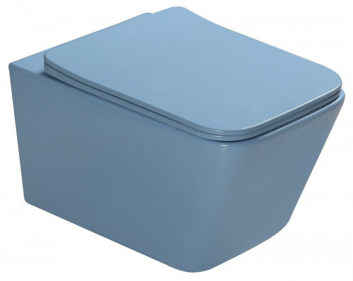 Комплект унитаза с инсталляцией SantiLine SL-5007BL+SL-01/BL цвет Голубой матовый с сиденьем Микролифт и клавишей смыва цвет Голубой матовый