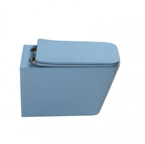 Комплект унитаза с инсталляцией SantiLine SL-5007BL+SL-01/BL цвет Голубой матовый с сиденьем Микролифт и клавишей смыва цвет Голубой матовый