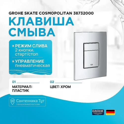 Клавиша смыва Grohe Skate Cosmopolitan 38732000 Хром