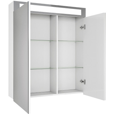Зеркальный шкаф Dreja Eco Uni 70 99.9002 Белый МДФ / ЛДСП, стекло