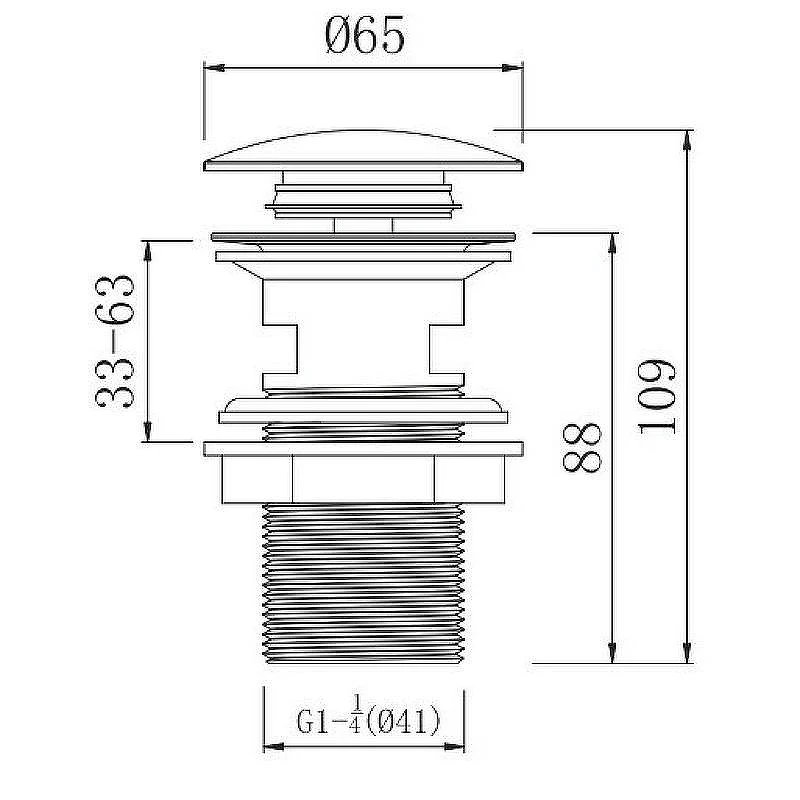 Донный клапан Caprigo Parts 99-533-crm click-clack Хром