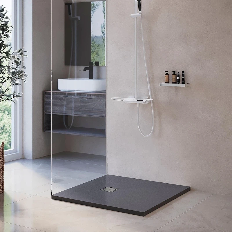 Душевой поддон из искусственного камня RGW Stone Tray (Стоун Трей) ST-G 90х90 16152099-002 цвет Графит