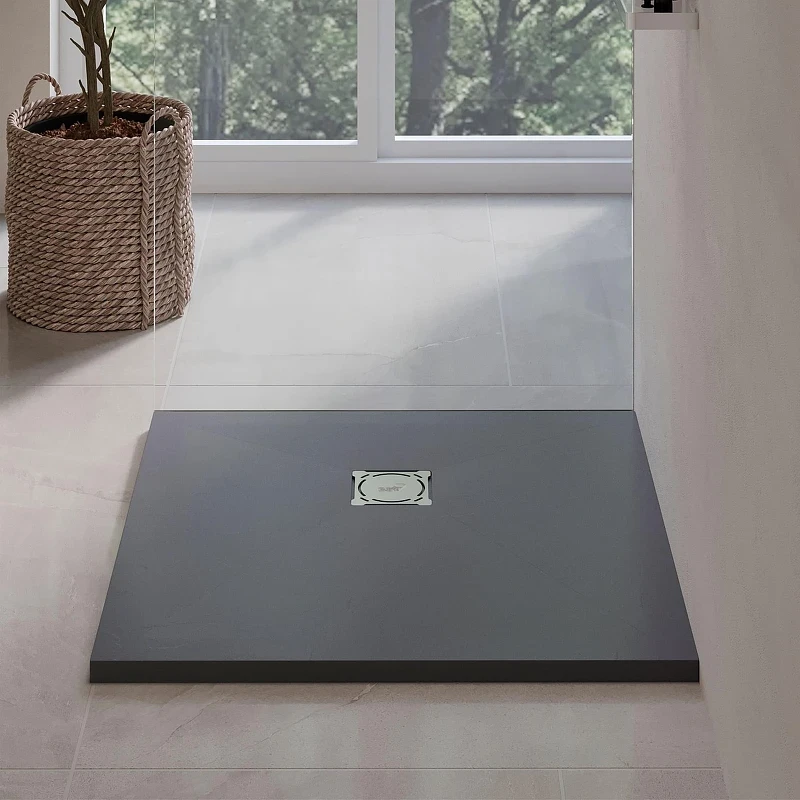 Душевой поддон из искусственного камня RGW Stone Tray (Стоун Трей) ST-G 90х90 16152099-002 цвет Графит