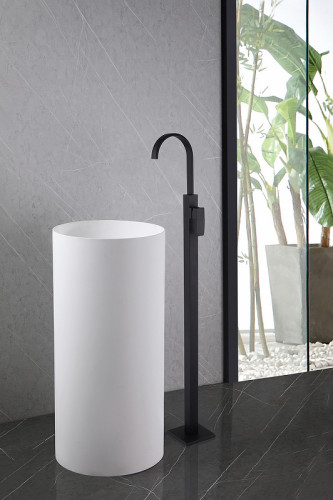 Смеситель для раковины Abber Wasserfall AF8640B Черный матовый латунь на пол