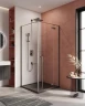 Душевой уголок Cezares Liner 90x90 R LINER-A-1-90-C-GM-R профиль цвет Оружейная сталь стекло прозрачное