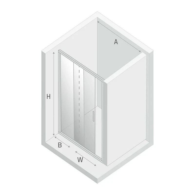 Душевая дверь New Trendy New Varia Chrome 120 D-0190A профиль Хром стекло прозрачное