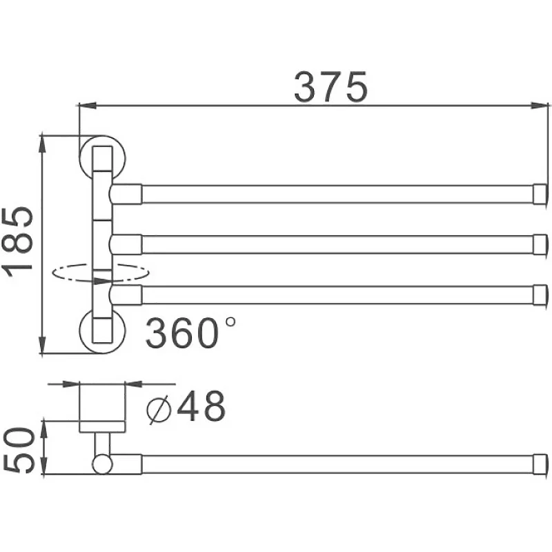 Полотенцедержатель Haiba HB8713 поворотный Черный