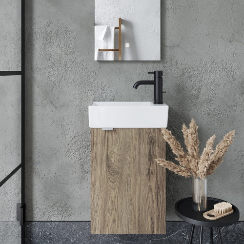 Тумба под раковину Sancos Mini 37 R MN35ECHR подвесная Дуб чарльстон МДФ / ЛДСП