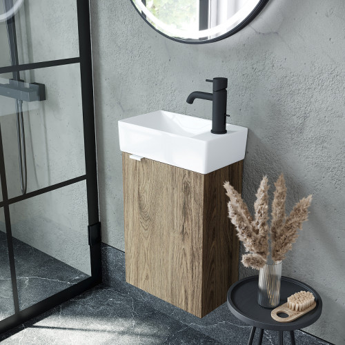 Тумба под раковину Sancos Mini 37 R MN35ECHR подвесная Дуб чарльстон МДФ / ЛДСП