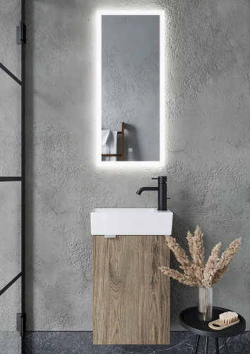 Тумба под раковину Sancos Mini 37 R MN35ECHR подвесная Дуб чарльстон МДФ / ЛДСП