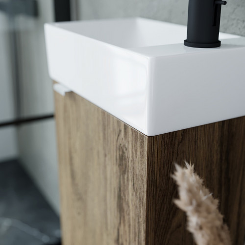 Тумба под раковину Sancos Mini 37 R MN35ECHR подвесная Дуб чарльстон МДФ / ЛДСП