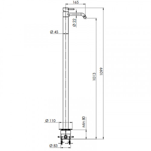 Смеситель для раковины Remer X-Style Inox SSX18 Нержавеющая сталь нержавеющая сталь на пол
