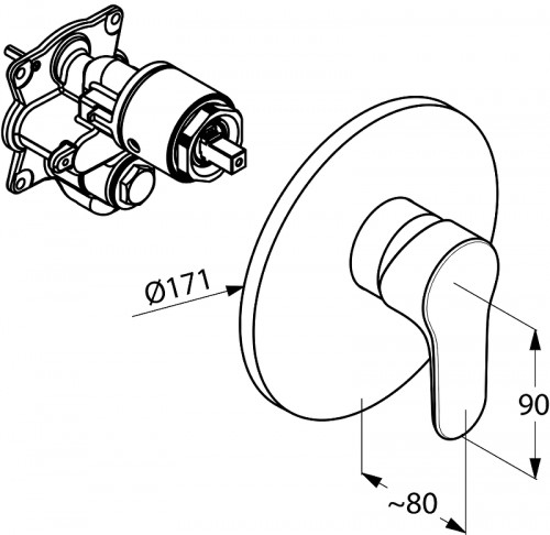 Смеситель для душа Kludi Objekta 326550575 Хром латунь встраиваемый