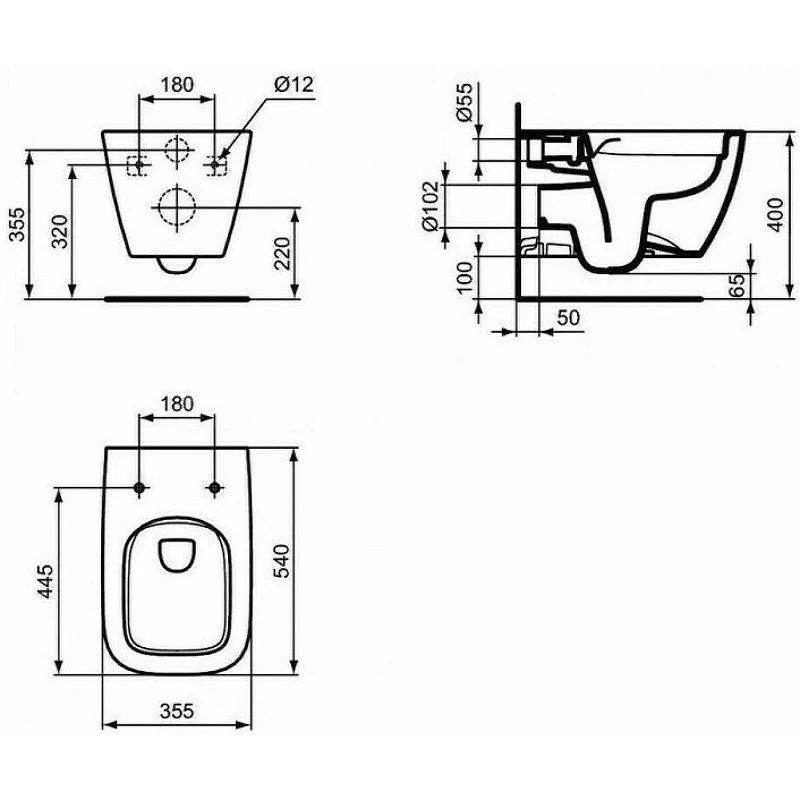 Унитаз Ideal Standard I.Life B ZZ0002 подвесной с сиденьем Микролифт
