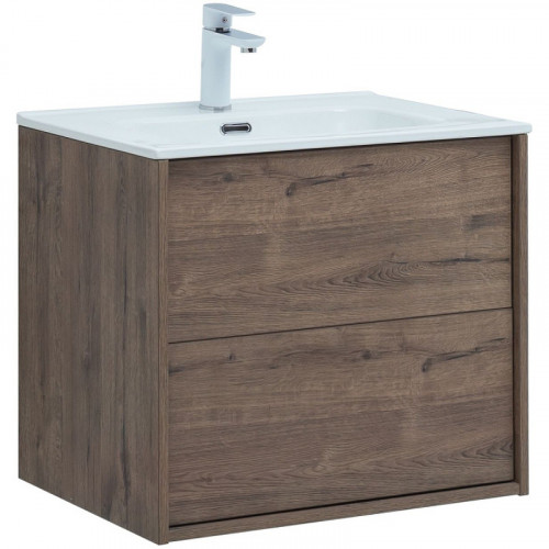 Тумба под раковину Aquanet Lino 60 Flat 287541 подвесная Дуб Веллингтон МДФ / ЛДСП