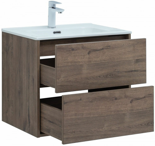 Тумба под раковину Aquanet Lino 60 Flat 287541 подвесная Дуб Веллингтон МДФ / ЛДСП