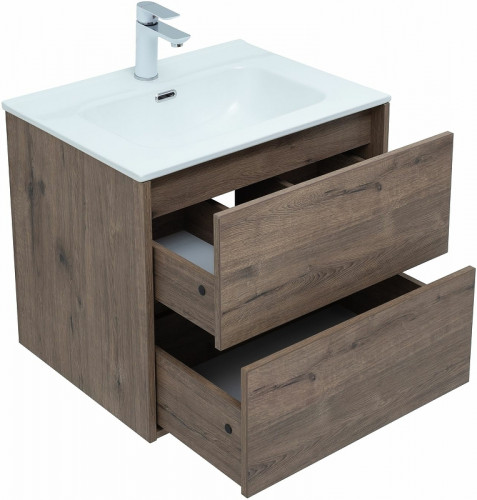 Тумба под раковину Aquanet Lino 60 Flat 287541 подвесная Дуб Веллингтон МДФ / ЛДСП