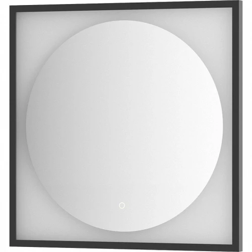 Зеркало Defesto Eclipce 70х70 DF 2222S с подсветкой 15W-4500К/в багетной раме/Сенсорный выключатель/Нейтральный белый свет/Черная рама