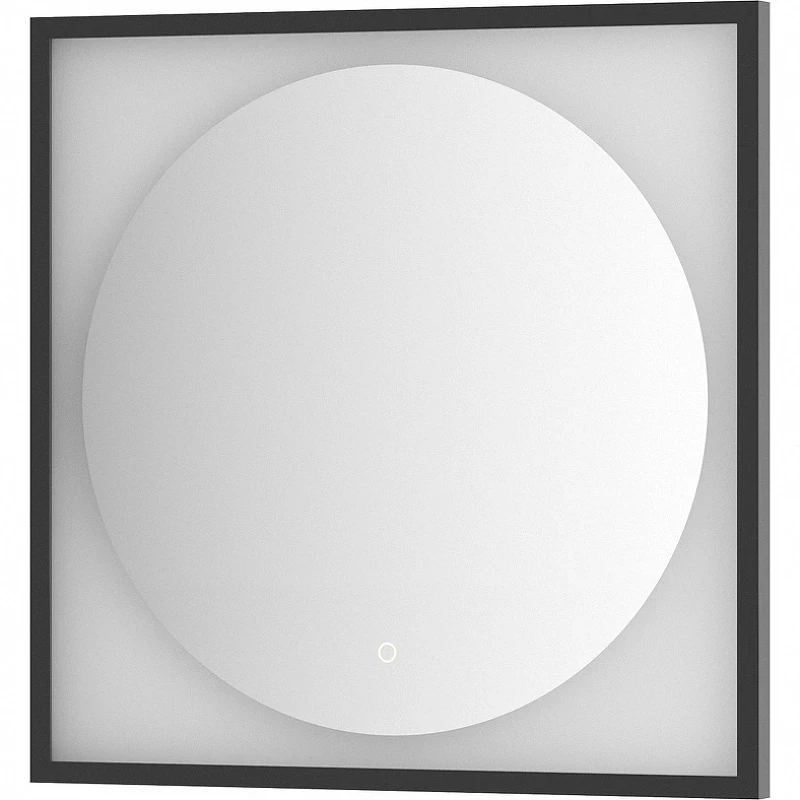 Зеркало Defesto Eclipce 70х70 DF 2222S с подсветкой 15W-4500К/в багетной раме/Сенсорный выключатель/Нейтральный белый свет/Черная рама