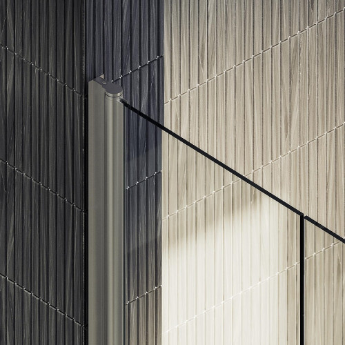 Душевая дверь Maybah Glass MGD-423-5 890х1980 двустворчатая на монопетлях Хром матовый стекло прозрачное