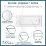 Ванна из искусственного камня Delice Diapason Ultra 150х70 DLR330047R-G цвет Белый глянцевый с ручками Хром
