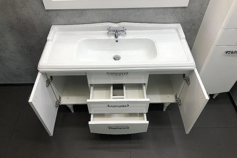 Тумба с раковиной Comforty Монако 120 00003132224 Белая