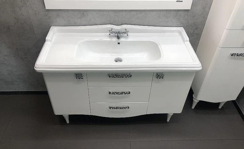 Тумба с раковиной Comforty Монако 120 00003132224 Белая