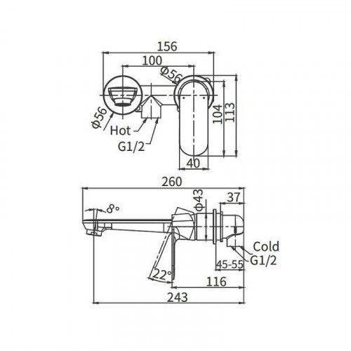 Смеситель для раковины Arrow ARM12848 цвет Хром